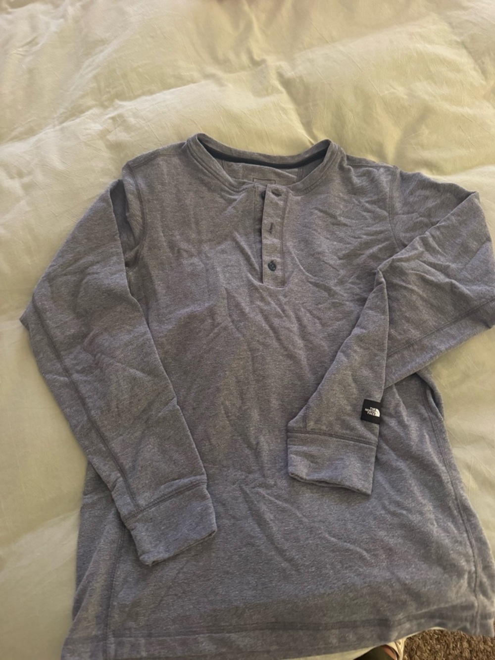 The North Face Men's Long Sleeve Henley Shirt - Gray